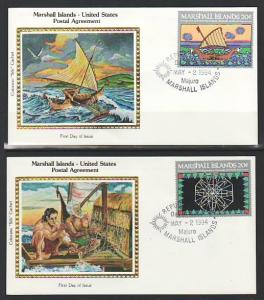 Marshall Islands 31-34 Postal Agreement S/4 U/A FDC