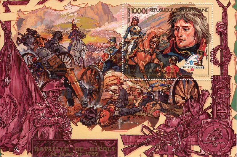 Central African 1989 Sc#940 NAPOLEON at the Battle of Rivoli Veronese S/S MNH