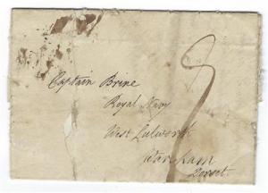 1812 Great Britain Cover To Captain Brine, Royal Navy - Personal Letter (CA23)