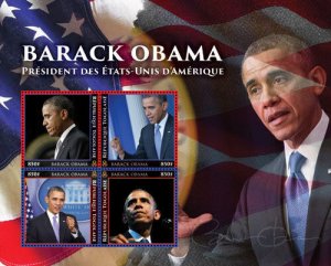 Togo 2014 - President Barack Obama Sheet of 4 Stamps (#2) MNH