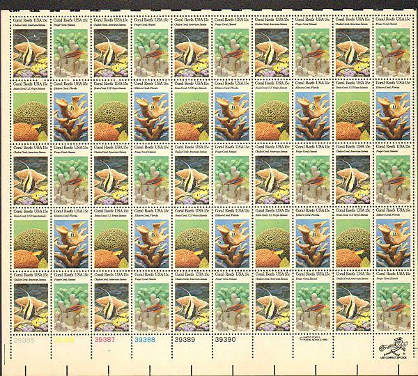 US #1827-30 Mint Sheet Coral Reefs 