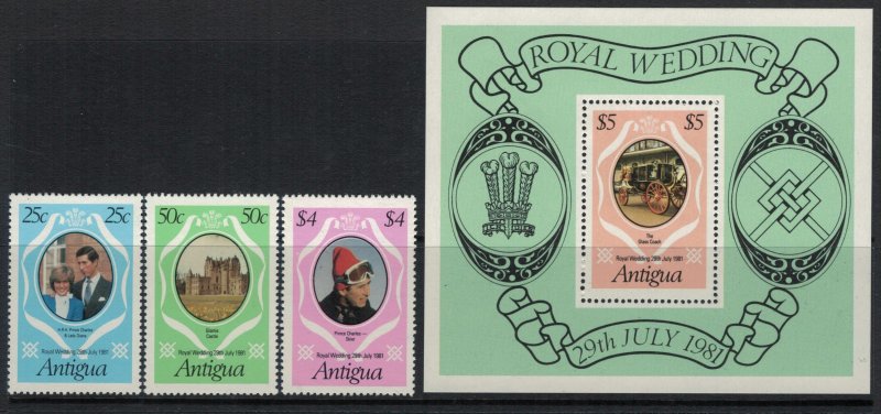 Antigua #623-6* NH  CV $3.85 Royal Wedding