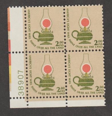 U.S. Scott #1611 Lantern Stamp - Mint NH Plate Block