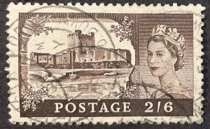 GB #309 Used F/VF 2sh6p Queen Elizabeth / Caernarfon Castle 1955 [U3.1.3]