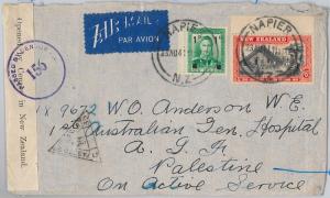 56530 NEW ZEALAND - POSTAL HISTORY: COVER to soldier in PALESTINE 1941 - CENSURE