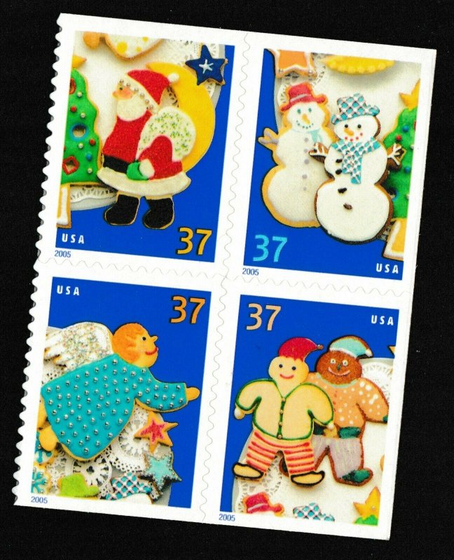 US 3953-3956 3956a Holiday Cookies 37c block set (4 stamps) MNH 2005