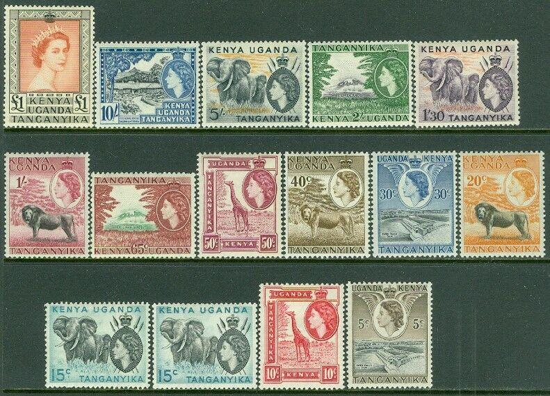 EDW1949SELL : KENYA U & T 1954-59 Scott #103-17 Very Fine, Mint OGH Catalog $148