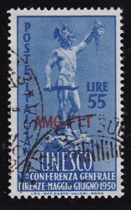 Italy Trieste 1950 55l UNESCO Stamp Overprinted & VF/Used (o) Perseus by Cellini