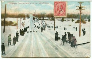 to FRANCE 1907 Edward Issue Montreal Toboggan Track Mount Royal Post Card Canada