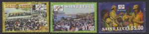 ST.LUCIA SG1246/8 2001 10th ANNIV OF JAZZ FESTIVAL MNH