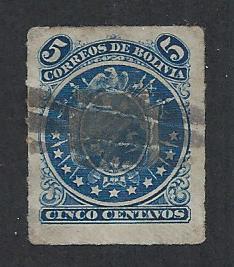 BOLIVIA SC# 26 FVF/U 1887