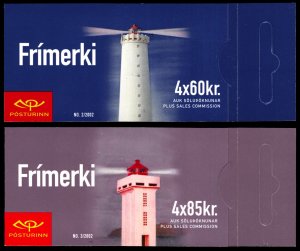 Iceland 2002 Lighthouses Scott #961a-962a Booklets Mint Never Hinged