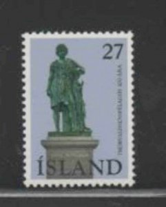 ICELAND #487 1975 THORVALDSEN STATUE MINT VF NH O.G