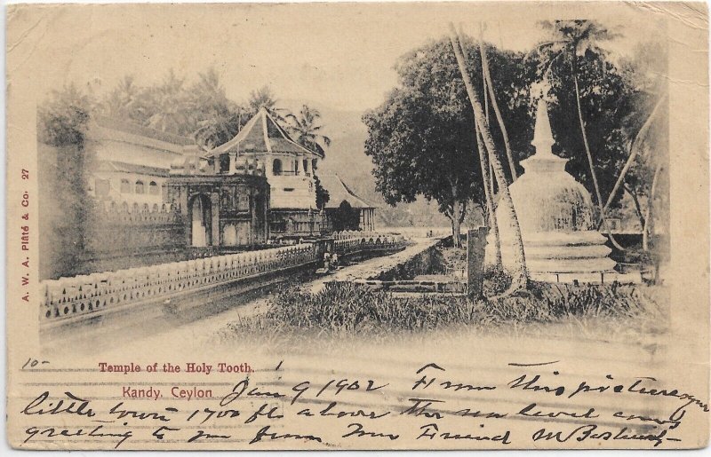 Colombo, Ceylon to Cleveland, OH 1902 (52518)