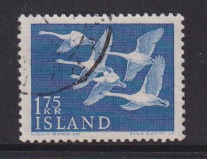 Iceland    #299   used   1956  whooper swans   1.75k