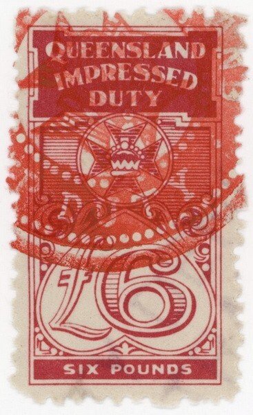 (I.B) Australia - Queensland Revenue : Impressed Duty £6 (1930)