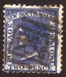 NSW 1882 Sc#62 2d Blue Queen Victoria USED