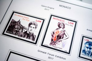 COLOR PRINTED MONACO 2011-2020 STAMP ALBUM PAGES (63 illustrated pages)