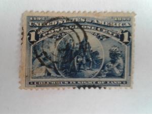 SCOTT # 230 USED ONE CENT COLUMBIAN EXPO 1898 !!