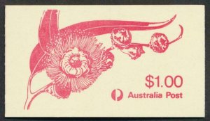 AUSTRALIA 852a MINT NH, BOOKLET FLOWER COVER & STAMPS