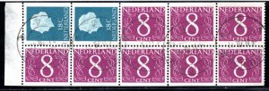 Netherlands Scott # 346Cd, used, booklet pane, se-tenant