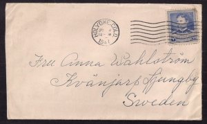 5c Dr. Walter Reed #877 single franking to SWEDEN Famous Americans