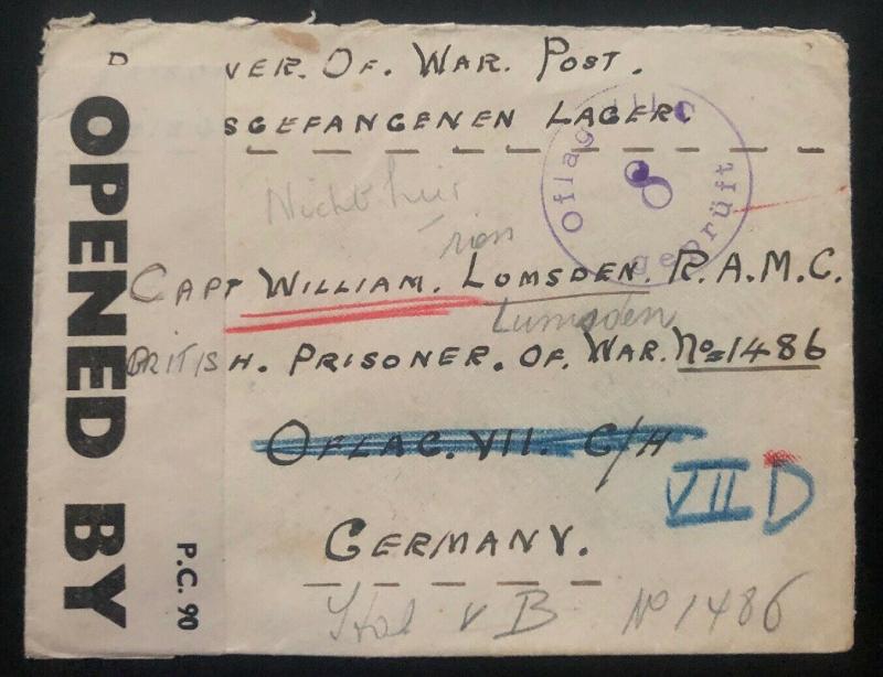 1941 Aberdeen Scotland to Oflag 7 D Germany POW Camp Cover Prisoner of War