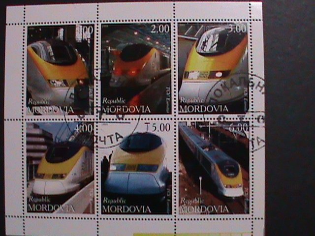 MOLDOVA-1999-WORLD FAMOUS HIGH SPEED EXPRESS TRAINS -CTO- SHEET VERY FINE