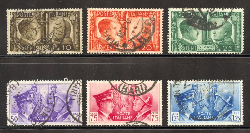 Italy Scott 413-18 ULH - 1941 Rome-Berlin Axis - SCV $20.90