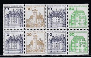 Germany - Berlin # 9N391b, Castles, Booklet Pane, Mint NH, 1/2 Cat.