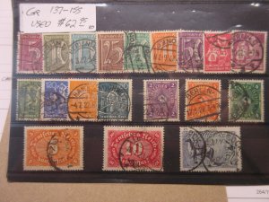 GERMANY Scott 137-155  USED Lot-10 Cat $62.95