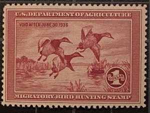 US Stamps-SC# RW2 - Duck Stamp - MOG NH  - Premium Item - CV $700.00