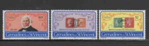 ST. VINCENT GRENADINES #173-175 1979 SIR ROLAND HILL MINT VF NH O.G