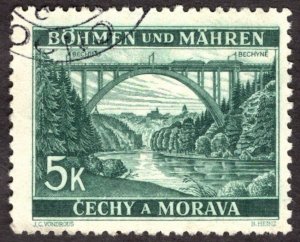 1940, Bohemia and Moravia 5K, Used, Sc 44