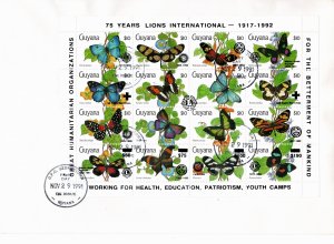 Guyana 1992 Sc 2604 BLACK overprint sheet of 16 FDC