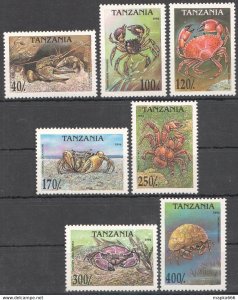 1994 Tanzania Fish & Marine Life Crabs 1Set ** Pm124