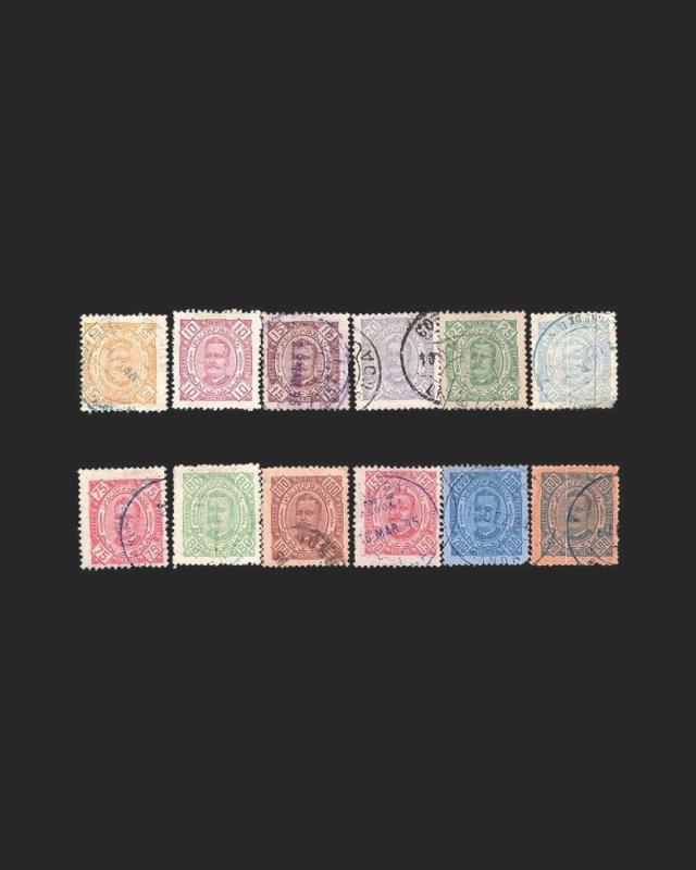 VINTAGE:ANGOLA - PORTUGAL 1893 USD LH LHR L ADH  SCOTT 25-36 $96.85  LOT#1893X41