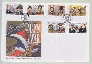 Isle of Man -  2000  Mann at War set of 6  on FDC