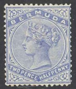 Bermuda Sc# 22 MH 1884 2 1/2p ultra Queen Victoria