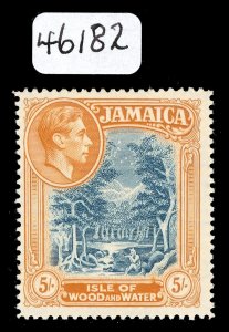 Jamaica 1941 KGVI 5s (p14 line) MLH with Brandon Certificate. SG 132a.