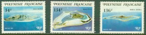 FRENCH POLYNESIA 352-4 MNH CV $3.90 BIN $2.25