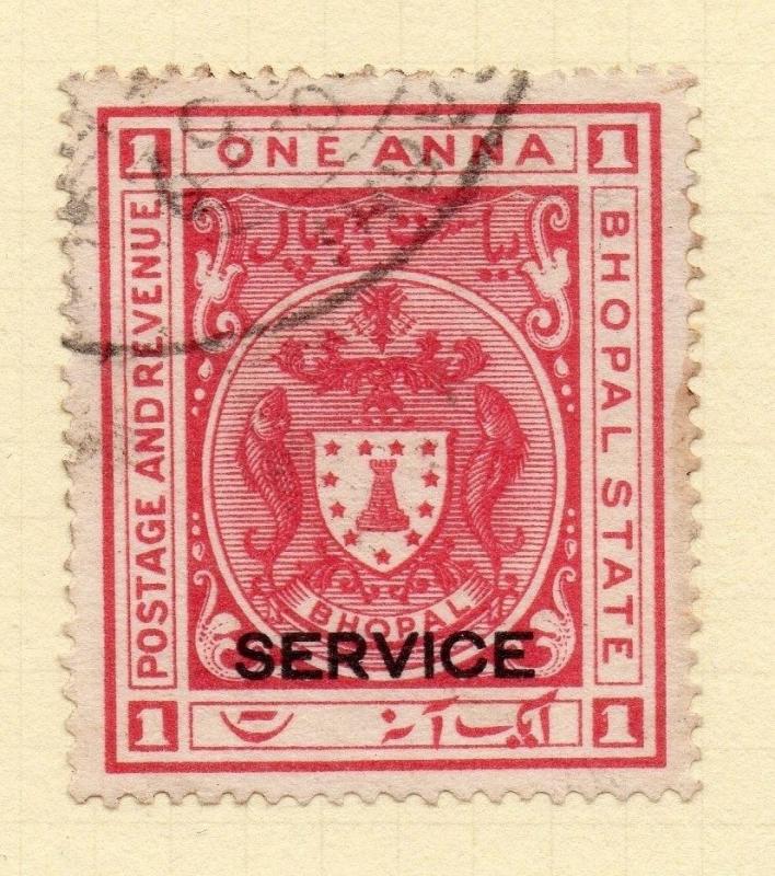Indian States Bhopal 1930-31 Early Issue Fine Used 1a. Optd 202469