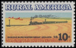 US 1506 Rural America Wheat Fields & Train 10c single MNH 1974