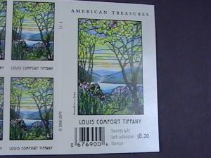 U.S.# 4165a-MNH-BOOKLET PANE OF 20-AMERICAN TREASURES/LOUIS COMFORT TIFFANY-2007