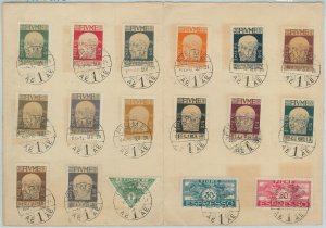 74204 -- ITALIA : FIUME  -  Sass 113/26 + 61/62  FDC su grande foglio