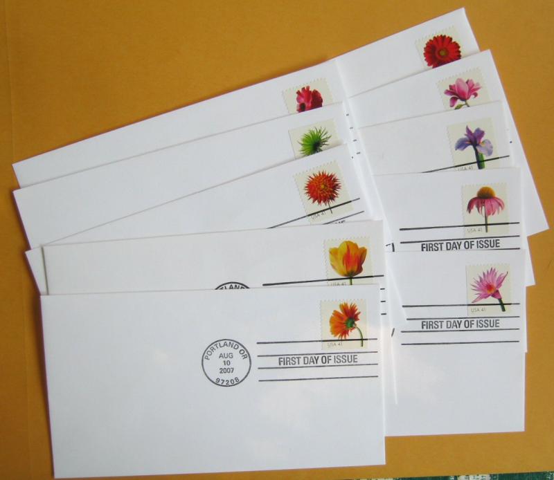 United States #4176-85 FDC Flowers