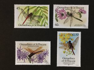 1986 St Vincent Grenadines Sc# 546-549 Dragonflies