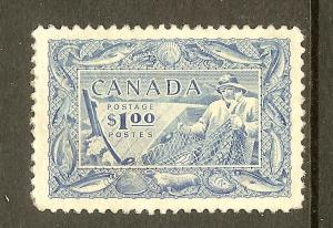 Canada, Scott #302, $1 Fishing, VF Centering, MLH