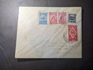 1933 Brazil Airmail Cover Florianopolis to Recife Condor Zeppelin Airline