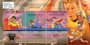 GUINEA - 2012 - Table Tennis Champions - Perf 3v Sheet - Mint Never Hinged